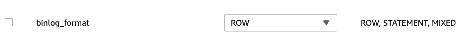 Set binlog_format to row