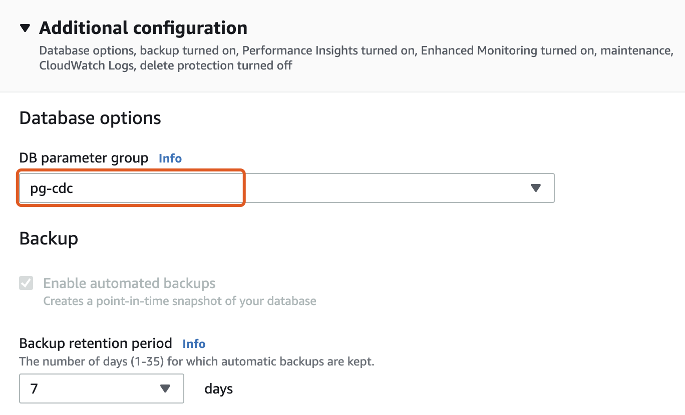 Apply modified parameter group to pg instance