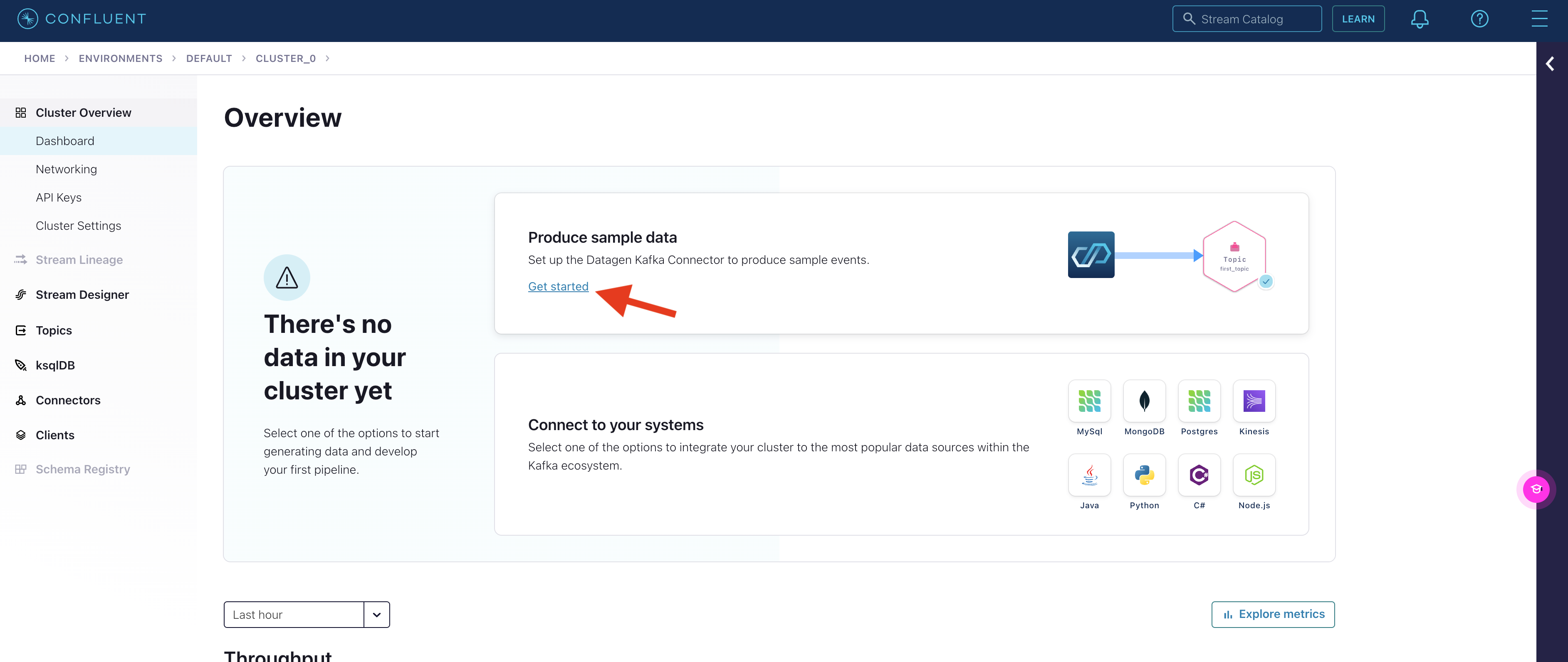 Start producing sample data